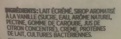 Lista de ingredientes del producto grec yogourt vanille Liberté 750 g