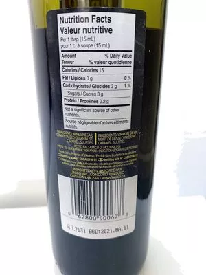 Lista de ingredientes del producto Balsamic vinegar of Modena Unico 500 ml