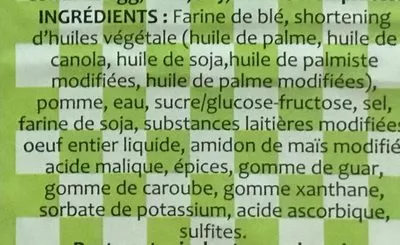 List of product ingredients Chaussons aux pommes Del's Pastry Ltd 825 g