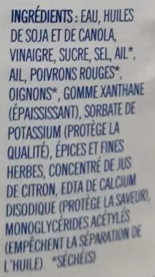 List of product ingredients Kraft Zesty Italian piquante marinade Kraft 710 ml