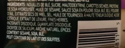 List of product ingredients Nouilles au miel et a l'ail knorr 162g