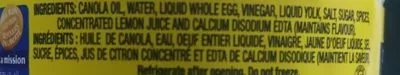 Liste des ingrédients du produit Vraie Mayonnaise Hellmann's 445 mL