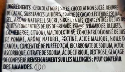 List of product ingredients Brookside - Acai&blueberry dark chocolate Brookside 20 g