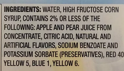 Liste des ingrédients du produit Kool Pops The Jel Sert Company 20 oz/567 g