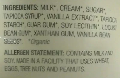 List of product ingredients Vanilla bean ice cream, vanilla bean Oregon Ice Cream 1,42 l