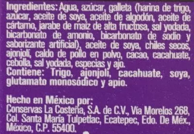 Liste des ingrédients du produit Doña Chonita Mole La Costeña 350 g