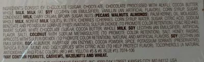 Liste des ingrédients du produit Assorted Chocolates Whitman's, Whitman's Candies  Inc. 