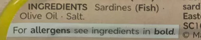 List of product ingredients Sardines  
