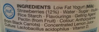 List of product ingredients Low Fat Strawberry Live Yogurt Marks & Spencer 