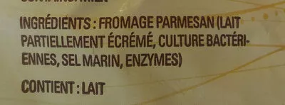 Liste des ingrédients du produit Croustilles au fromage parmesan  269 g