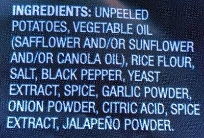 List of product ingredients Ridge Cut Potato Chips Salt & Pepper Trader Joe's 454g