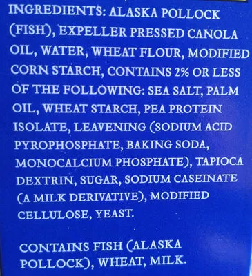 Liste des ingrédients du produit Trader Joe's Battered Fish Nuggets Trader Joe's 454g