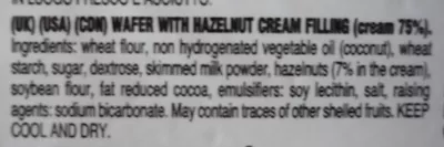 Lista de ingredientes del producto Wafers Crich 6.17 oz
