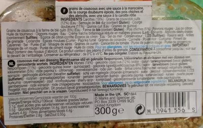 Liste des ingrédients du produit Salade Courge Epicee  Marocaine M&S 