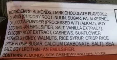 Lista de ingredientes del producto Nut Bar Kirkland Signature 40 g