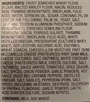 List of product ingredients pepperoni pizza kirkland 