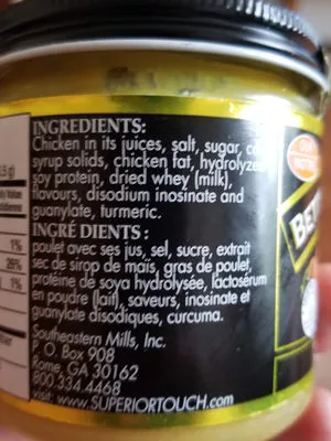 Lista de ingredientes del producto Base de poulet Better than bouillon 227 g