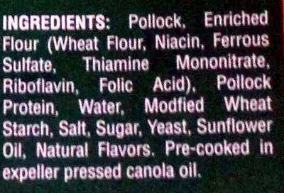 List of product ingredients Fish Sticks Trader Joe's 1 LB (454 g)