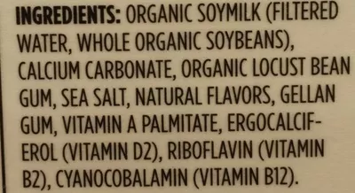 List of product ingredients Unsweetened soy milk 365, 365 Everyday Value, Whole Foods Market  Inc. 8 servings
