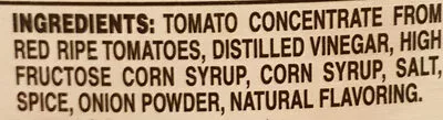 List of product ingredients tomato ketchup Heinz 