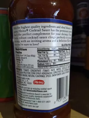 Lista de ingredientes del producto Original cocktail sauce Heinz 