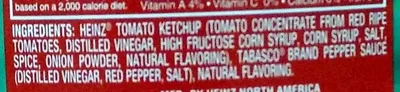 Liste des ingrédients du produit Hot & spicy tomato ketchup, hot & spicy Heinz 397 g