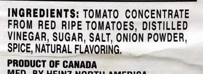 Liste des ingrédients du produit Simply Heinz Tomato Ketchup Heinz 44 oz