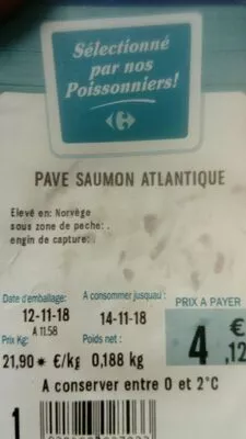 Lista de ingredientes del producto Pavé saumon  