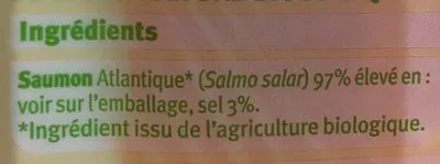 Liste des ingrédients du produit Saumon Atlantique Fumé U 