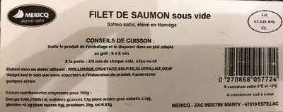 Liste des ingrédients du produit Filet de saumon  