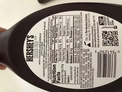 Liste des ingrédients du produit Hersheys Syrup Chocolate Flavor sugar free Hershey's 496 g