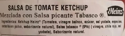 Liste des ingrédients du produit TOMATO KETCHUP HEINZ 397 g