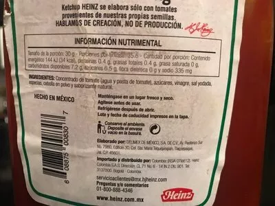 Liste des ingrédients du produit  Heinz 