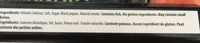 Liste des ingrédients du produit Saumon de l'atlantique fumé  