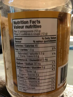 Liste des ingrédients du produit Powdered peanut butter Pb& me 200g