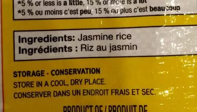 List of product ingredients Thai Jasmine Rice Eight Treasures 