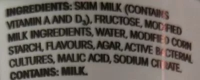 List of product ingredients Great Value Fat Free Vanilla Stirred Yogurt Great Value 650 g