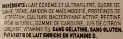 Lista de ingredientes del producto Crémeux – Vanille Iögo 975 g