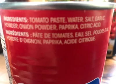 Liste des ingrédients du produit Sauce tomate Great Value 680 mL