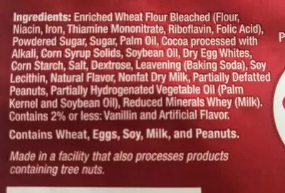 Liste des ingrédients du produit Sheila g's, brownie brittle, cookie peanut butter chip Brownie Brittle Llc 