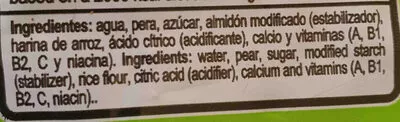 Liste des ingrédients du produit Colado de Pera by Heinz Heinz 