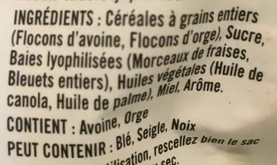 List of product ingredients Granola Jordans 