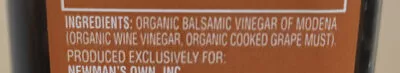 Lista de ingredientes del producto Balsamic vinegar of modena Newman's Own, Newman's Own  Inc. 500 ml