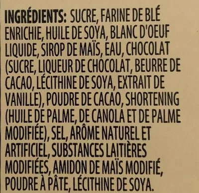 List of product ingredients Brownies Two-bite 1.36 Kg
