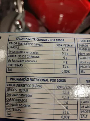Lista de ingredientes del producto Langostino Austral Newsanfood 2 K