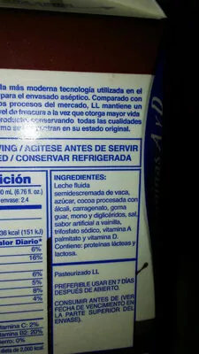 Liste des ingrédients du produit Choco Rica Rica 
