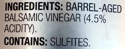 List of product ingredients Balsamic Vinegar Sonoma Harvest 200ml