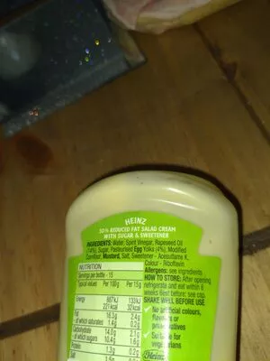 List of product ingredients salad cream Heinz,  Rians 