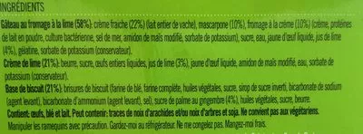 Lista de ingredientes del producto Tarte à la lime Key GÜ 170 g (2 X 85 g)