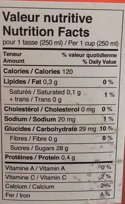 List of product ingredients Jus de pommes et fraises NON -asteurisé Verger Larivièere 1.89 L